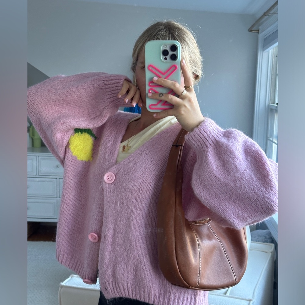 Pink Lemon Graphic Sweater Cardigan - Picture 2 of 4